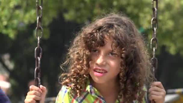 Mentally Disabled Boy on Swing Set — Stock Video