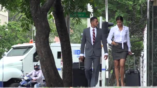 Homme et femme d'affaires voyageant — Video