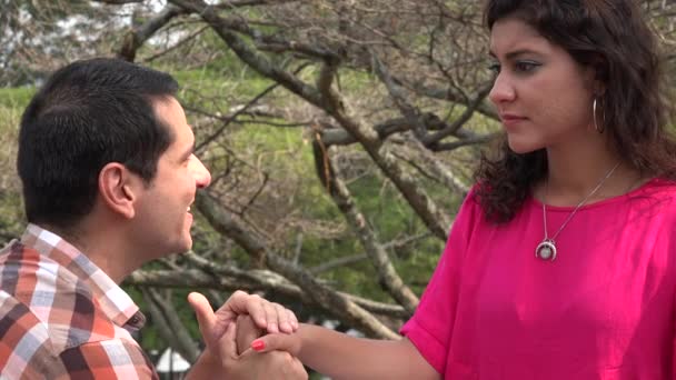 Cheating Woman Rejects Marriage Proposal — Stock Video