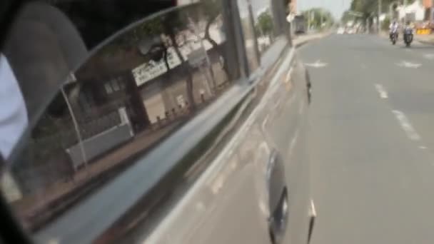 November 27 2014 - Cali, Colombia - Car Rear View Mirror — Stock Video