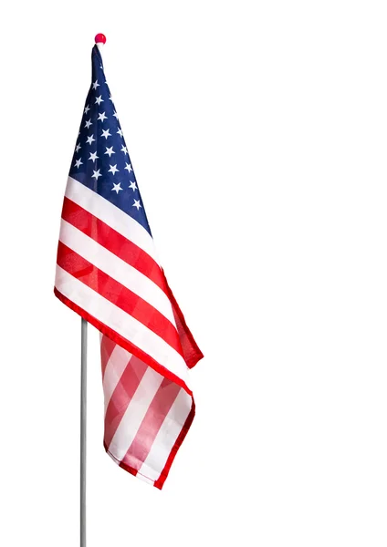 Bandera de EE.UU. sobre fondo blanco con ruta de recorte —  Fotos de Stock