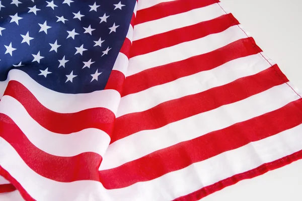 USA Flagge auf weißem Hintergrund Stockbild