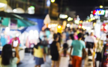 Tayland Hua Hin gece pazarının bulanık soyut