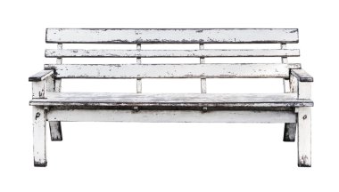 Kırpma yolu ile beyaz arka plan üzerinde beyaz ahşap sandalye