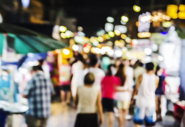 Abstrakter verschwommener Hintergrund eines Nachtmarktes in Thailand — Stockfoto