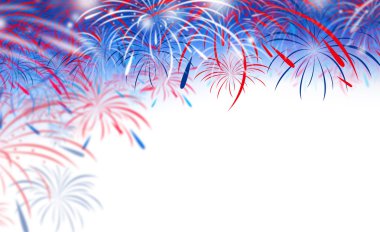 Beyaz arka plan üzerinde havai fişek