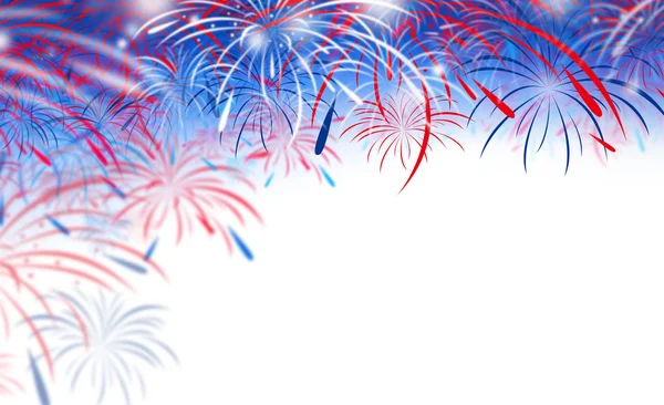 Feux d'artifice sur fond blanc — Photo