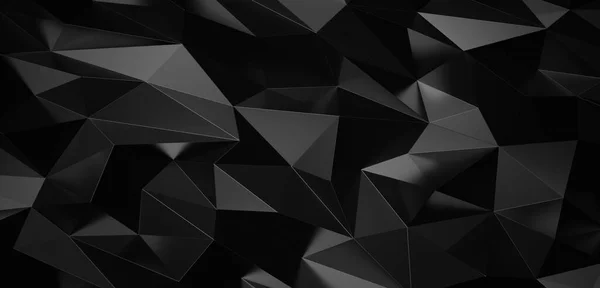 Abstrakt Svart Metall Geometriska Trianglar Bakgrund Render — Stockfoto