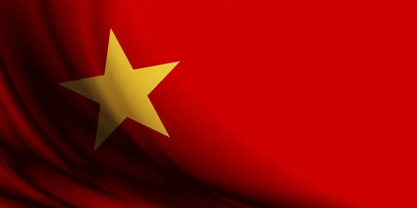 Vietnam Vlag Met Kopieerruimte Illustratie — Stockfoto