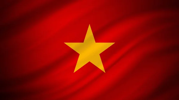 Vietnamská Vlajka Červeném Plátně — Stock fotografie