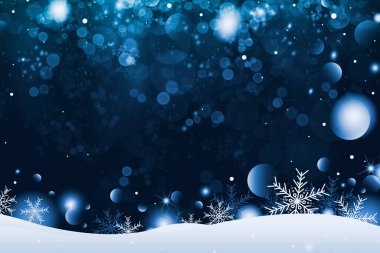 Noel arkaplan tasarımı beyaz kar tanesi ve bokeh kış resimlerinde