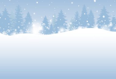 Çam ağacının kış ve Noel tasarımı ve kar yağışı vektörü çizimi