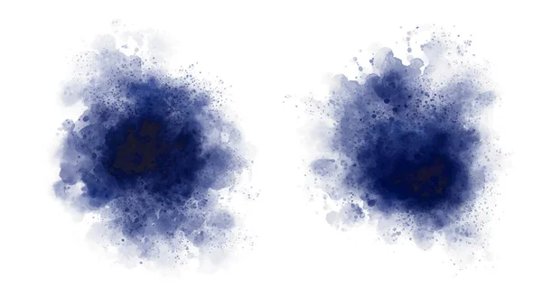 白い背景に青い水彩ベクトル図 — ストックベクタ