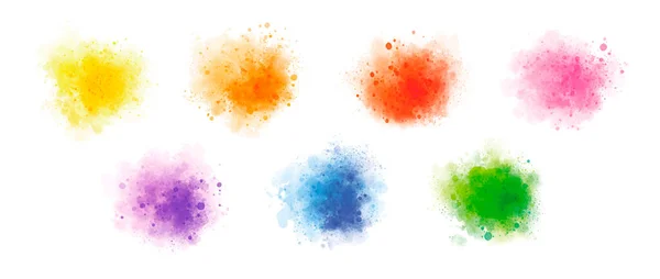 Bunte Aquarell Auf Weißem Hintergrund Vektor Illustration — Stockvektor