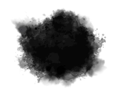 Black watercolor on white background vector illustration