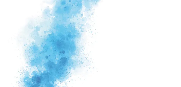 Aquarela Azul Sobre Fundo Branco Ilustração Vetorial — Vetor de Stock