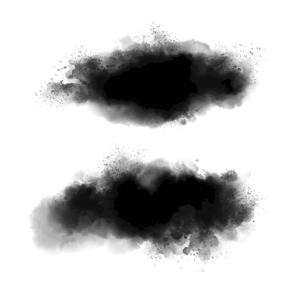 Aquarelle Noire Sur Fond Blanc Illustration Vectorielle Style Grunge — Image vectorielle