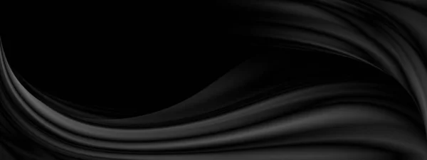 Abstract Black Fabric Background Copy Space Illustration — Stock Photo, Image