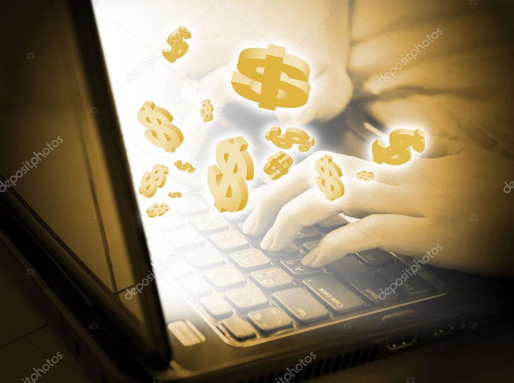 Asian woman making money online
