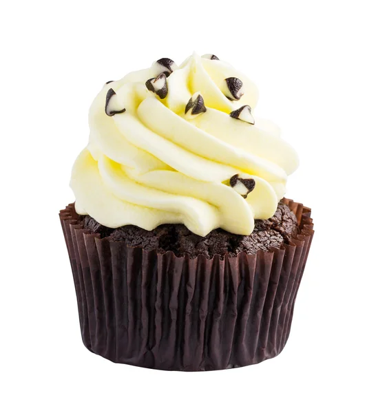 Cupcake no fundo branco com caminho de recorte — Fotografia de Stock