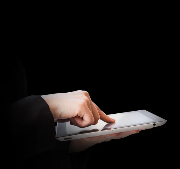 Usando tablet digital — Fotografia de Stock