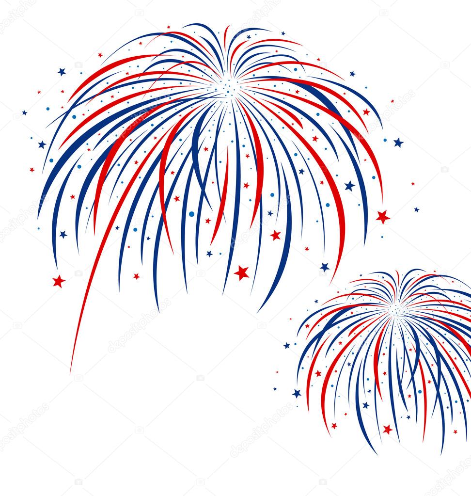 Firework design on white background