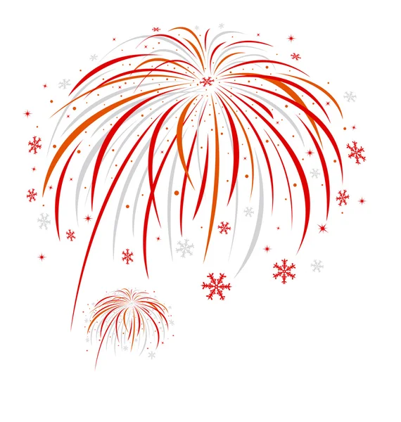 Christmas firework design on white background — Stock Vector