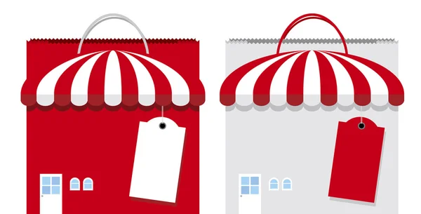 Diseño de bolsa de compras vectorial sobre fondo blanco — Vector de stock