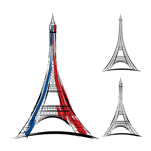 Torre Vector eiffel sobre fondo blanco — Archivo Imágenes Vectoriales