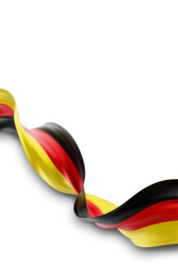 Almanya bayrağı beyaz arkaplanda izole edilmiş 3D görüntüleme