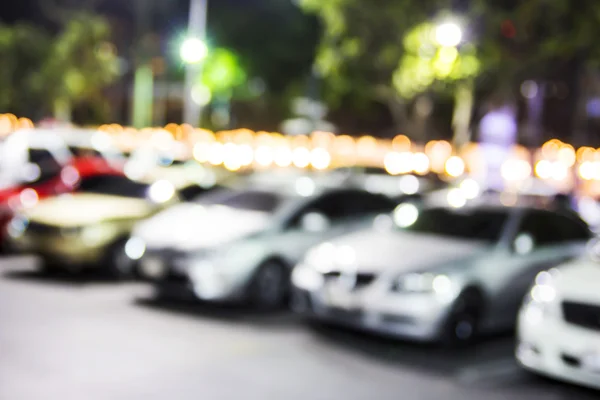 Abstract blurred lights of car park at shopping mall — Stock Photo, Image