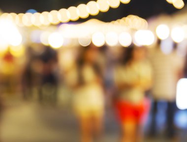 Soyut bulanık ışıkları gece Pazarı'na