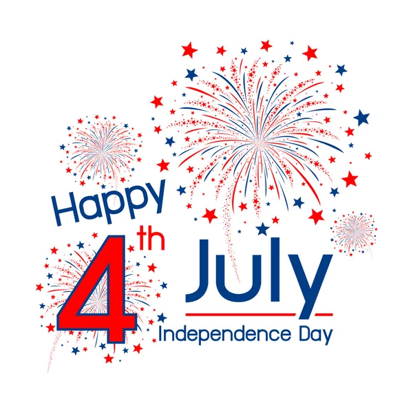 Fogo de artifício vetorial 4 de julho dia da independência americana — Vetor de Stock