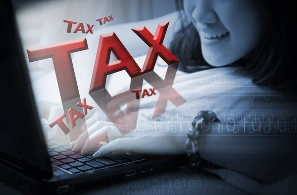 Online tax payment for design work — Stock Photo, Image