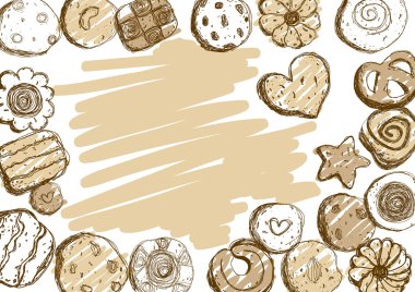 Beyaz arka plan üzerinde çizilmiş tanımlama bilgilerini ver