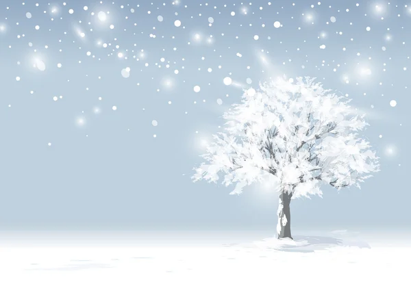 Wielkie drzewo w zimie — Wektor stockowy