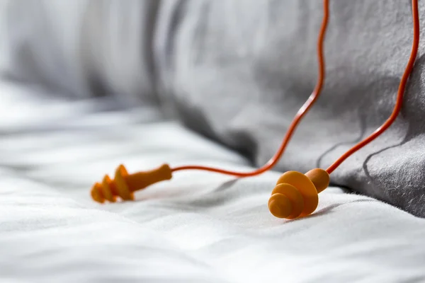 Earplugs on the bedroom — Stock Photo, Image