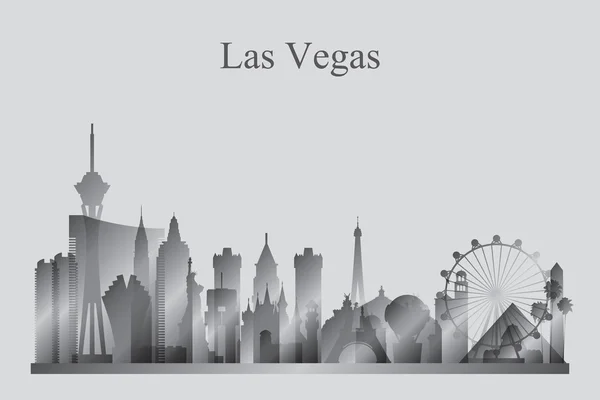 Las Vegas silhueta skyline cidade em escala de cinza — Vetor de Stock