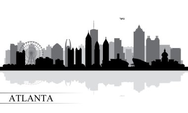 Atlanta şehir manzarası siluet arka plan