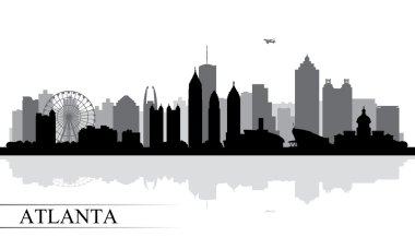 Atlanta city skyline silhouette background clipart