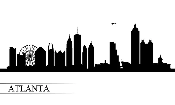 Atlanta ville horizon silhouette arrière-plan — Image vectorielle