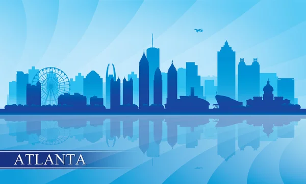 Atlanta stad skyline van silhouet achtergrond — Stockvector