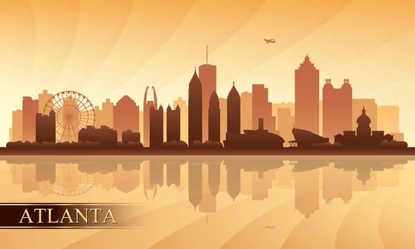 Atlanta city skyline sylwetka tło — Wektor stockowy