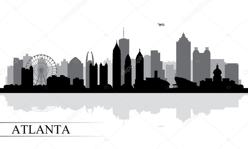 Atlanta city skyline silhouette background