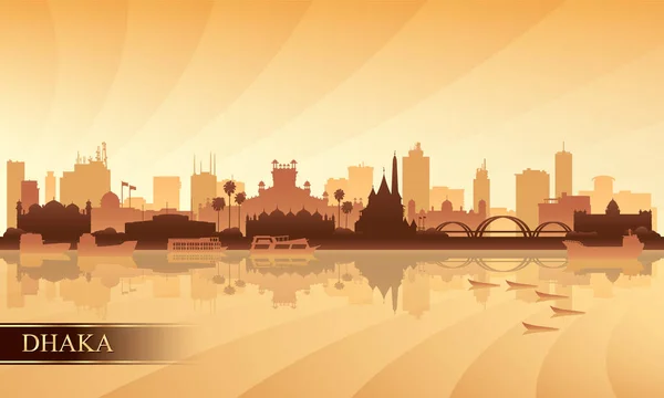 Dacca Ville Skyline Silhouette Fond Illustration Vectorielle — Image vectorielle