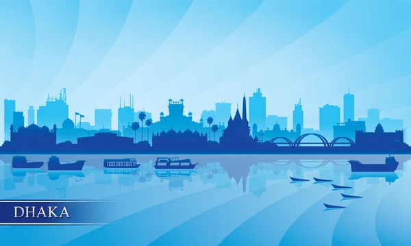 Hintergrund Silhouette Der Skyline Von Dhaka Vektorillustration — Stockvektor