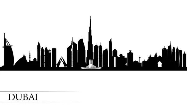 Dubai Cidade Skyline Silhueta Fundo Ilustração Vetorial — Vetor de Stock