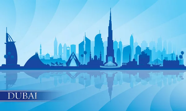 Dubai Ciudad Horizonte Silueta Fondo Vector Ilustración — Vector de stock