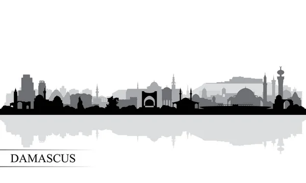 Damaszek Miasto Panorama Sylwetka Tło Wektor Ilustracja Ilustracja Stockowa