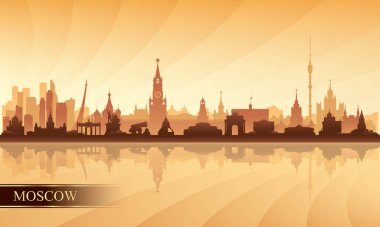 Moskova silueti siluet arkaplan, vektör illüstrasyonu